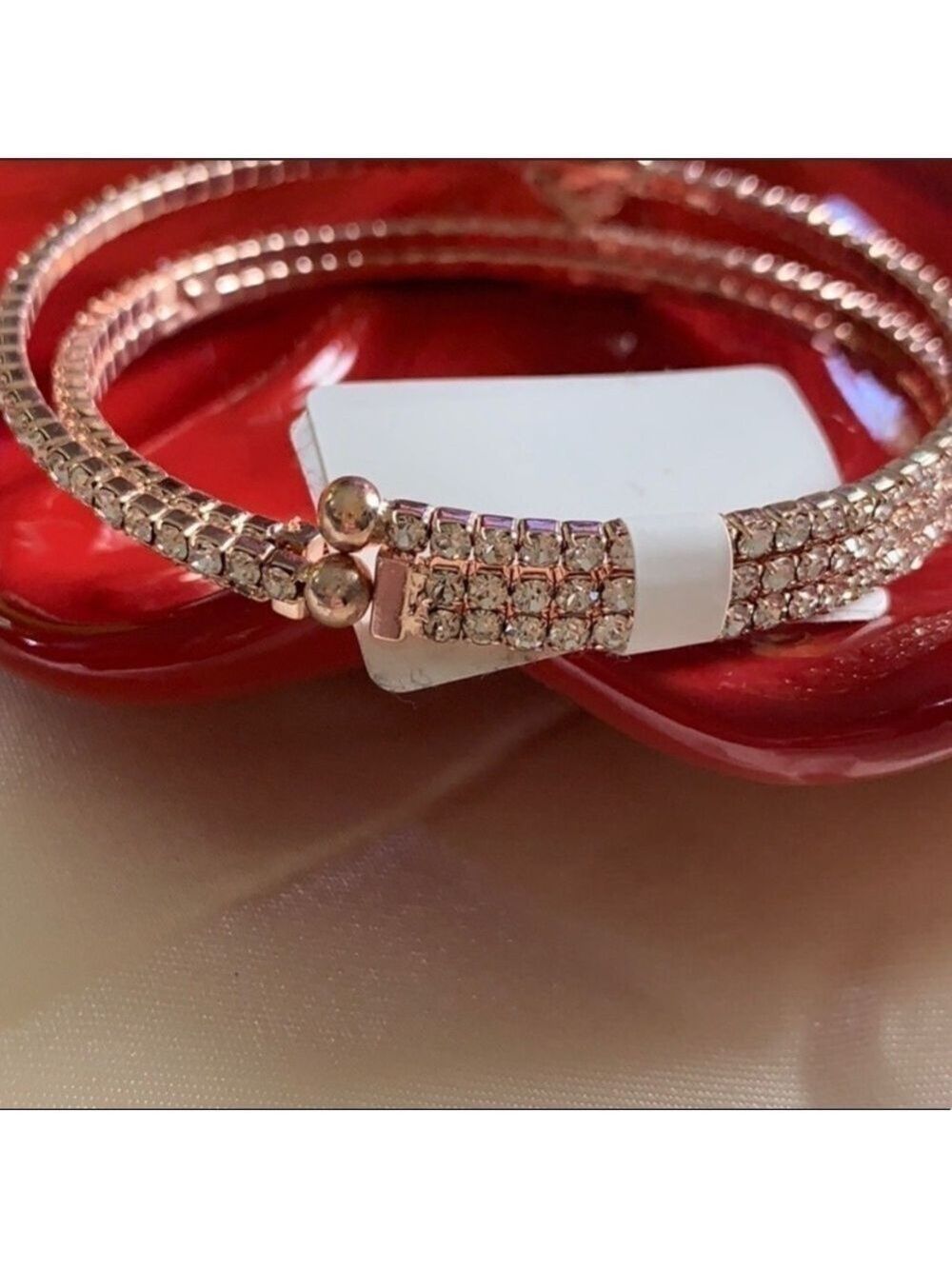 Rose Gold Cubic Zirconia Wrap Bracelet - Picture 5 of 7